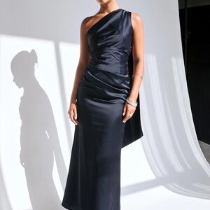 Dulcia One Shoulder Maxi Dress Blue